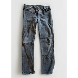 VINTAGE Wrangler Pants Mens Tall 35x36 Black Made In The USA Denim Jeans Cowboy